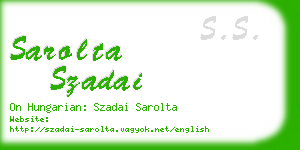 sarolta szadai business card